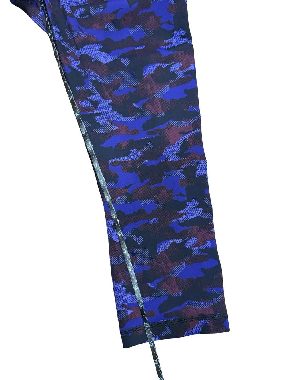 ✨Lululemon Wunder Under Crop III Hounds Camo Emperor Blue Black Leggings Size 10